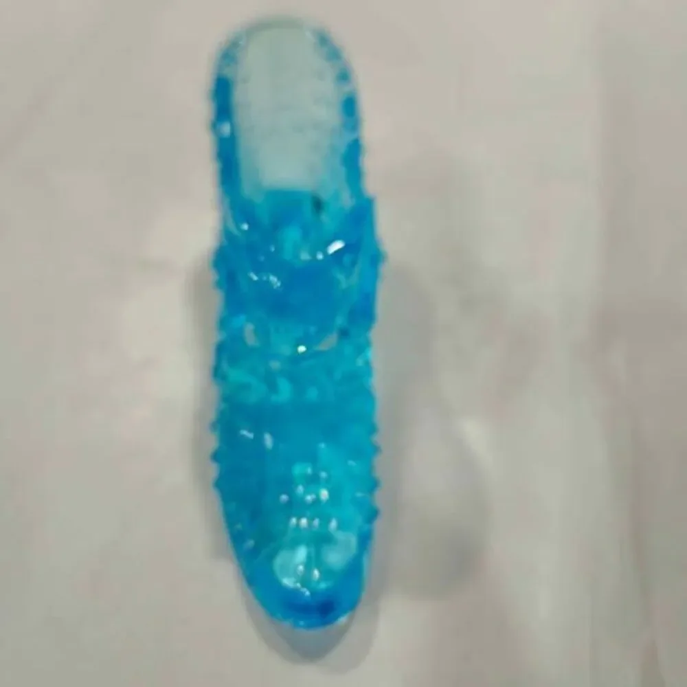 Fenton Blue Glass Slipper Decor